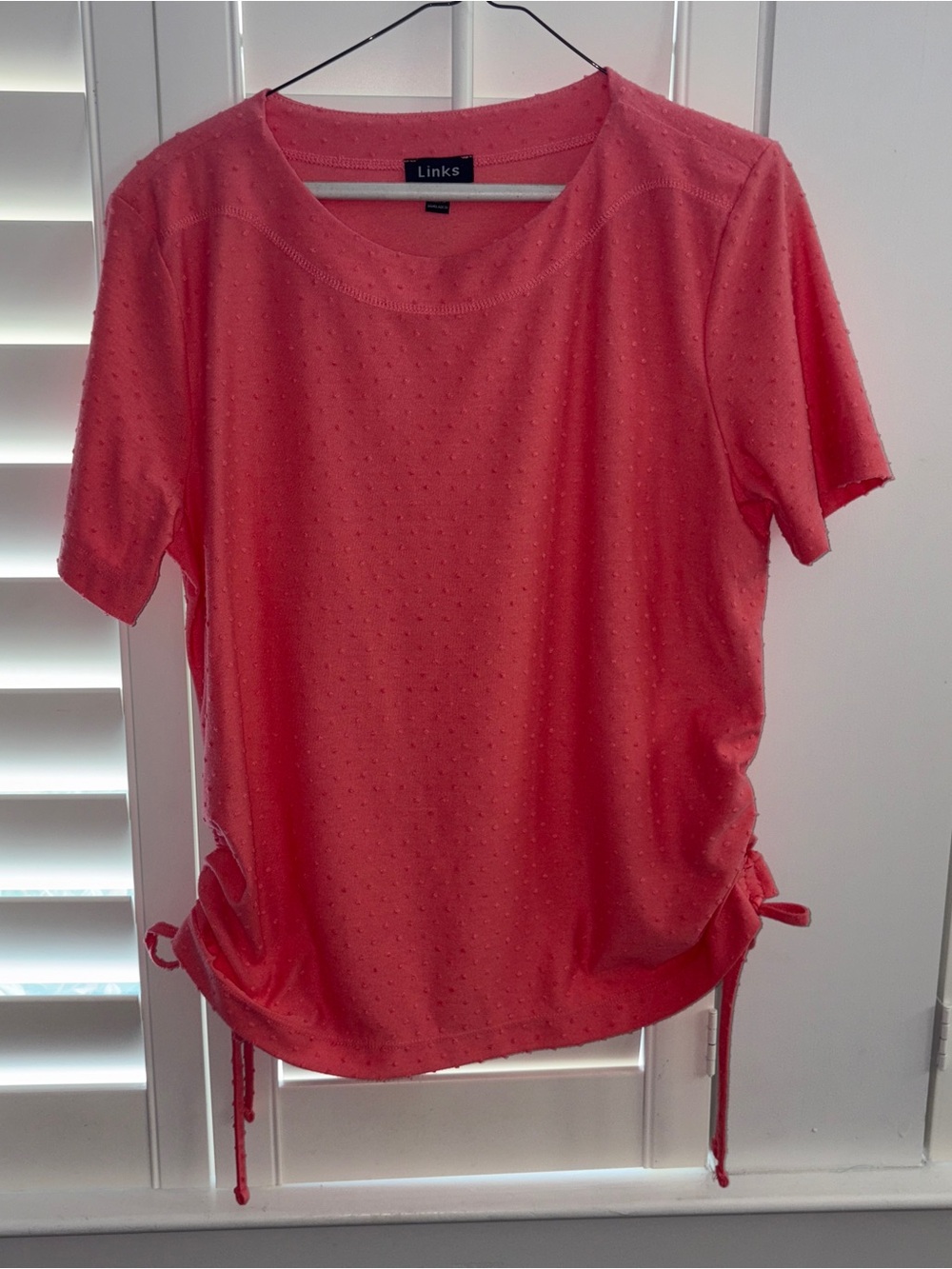 Women’s Links Coral Short Sleeve Drawstring Top Size: S